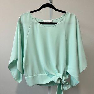 Amanda Uprichard teal tie blouse